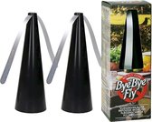 ByeByeFly (2 stuks) - vliegenverjager voor op tafel - vliegenvanger - vliegenval - fly fan - vliegen verjager - zwart