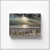 Canvas schilderij '' Strand - Zon - Wolken '' van NV Photography | 90x60 CM | Gratis ophangsysteem