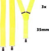 3x Bretel neon/fluor geel