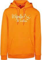 Hoodie Wijntje-Oranje - Wit-XXL