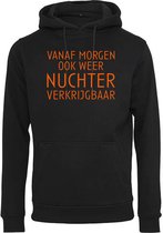 Hoodie Nuchter-Zwart - Oranje-L