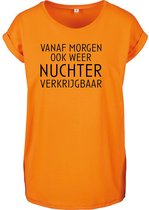 T-Shirts Dames Nuchter-Oranje - Zwart-XS