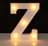 Lichtgevende Letter Z - 16 cm - Wit - LED