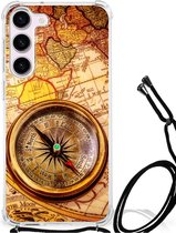 Telefoon Hoesje Geschikt voor Samsung Galaxy S23 Hoesje met transparante rand Kompas