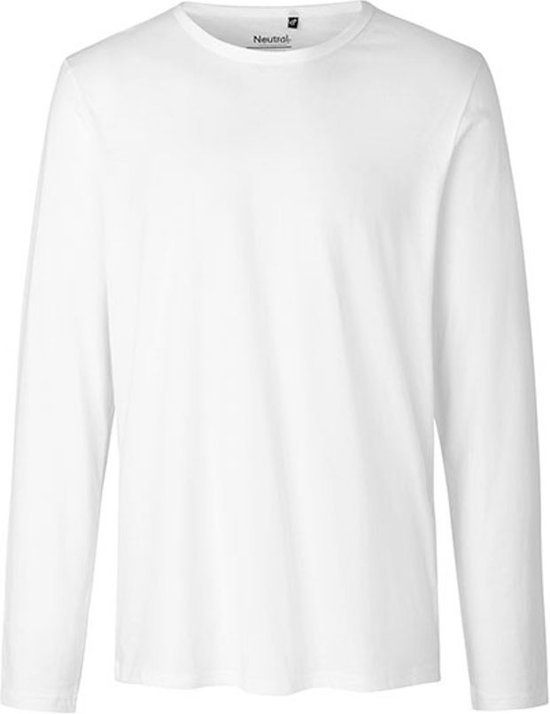 T-shirt à manches longues et col rond pour homme White - L