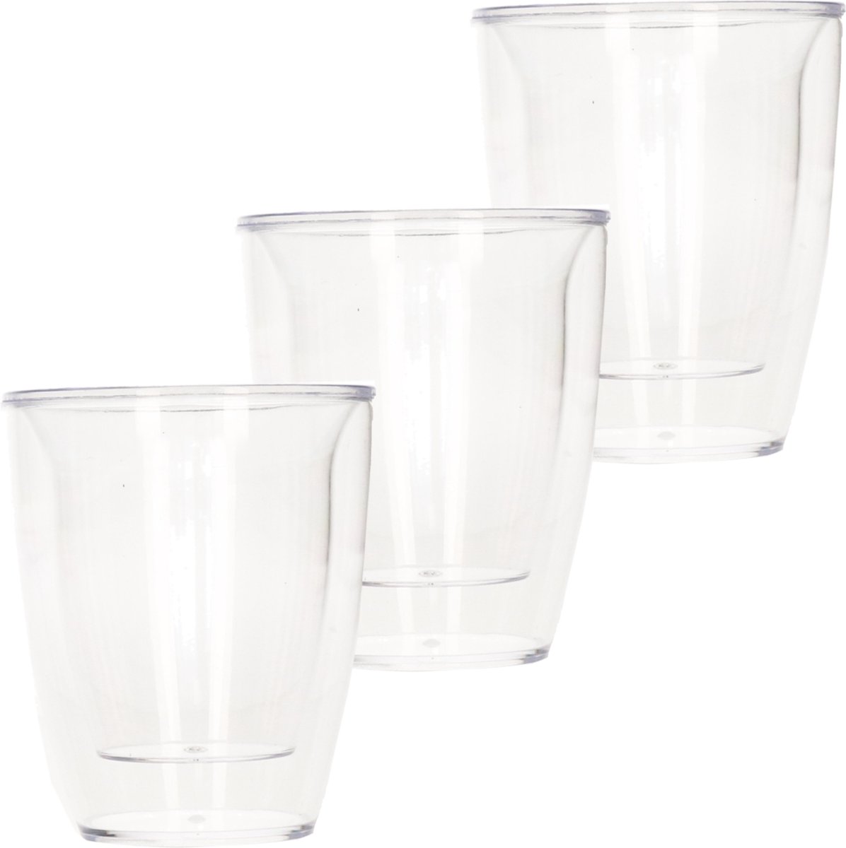 Haushaltshelden Koffieglazen/theeglazen - 18x - dubbelwandig - transparant glas - 180 ml