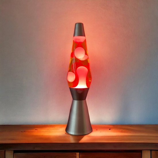 I- Total -Lampe à lave - Veilleuse - Lampe d'ambiance - Liquide Oranje avec  Lava rouge