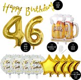 46 Jaar Verjaardag Cijfer ballon Mannen Bier - Feestpakket Snoes Ballonnen Cheers & Beers - Herman