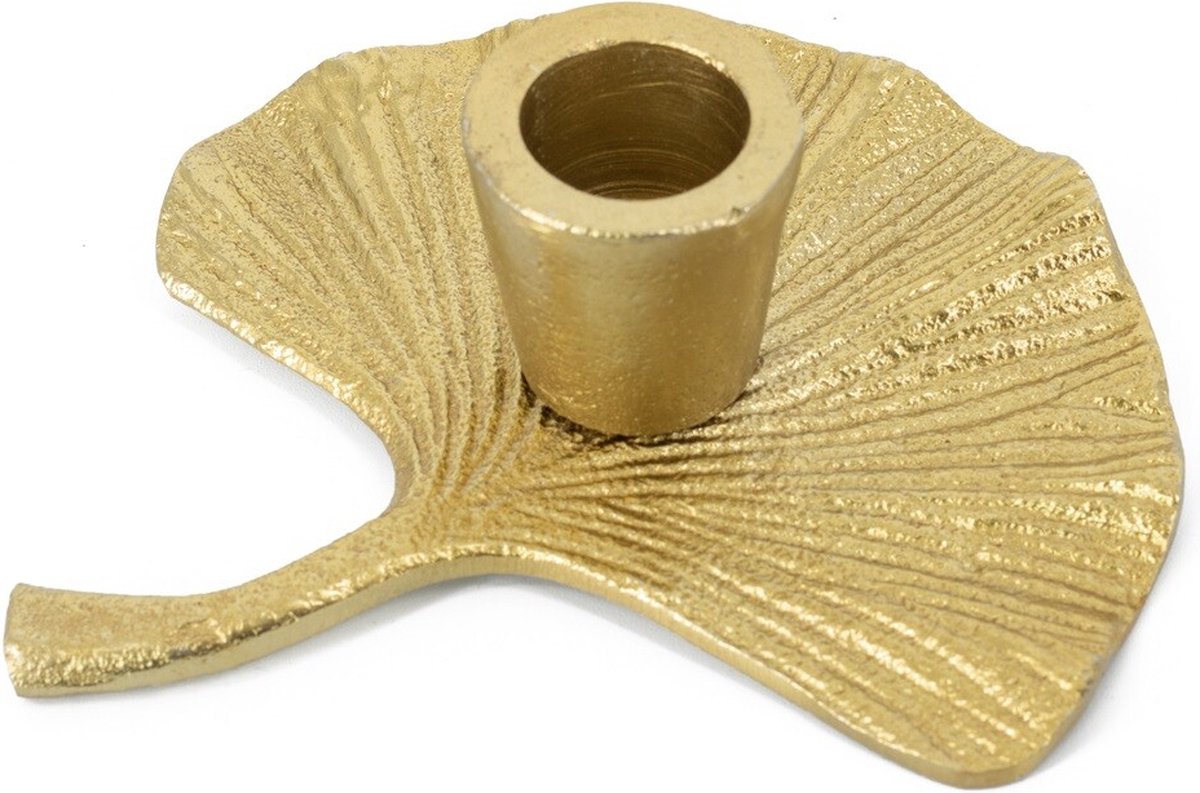 Kaarsenstandaard lotusblad goud
