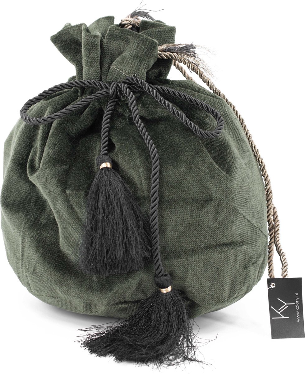 Tasje - Decoratie - Velvet - 30cm- incl kwastjes