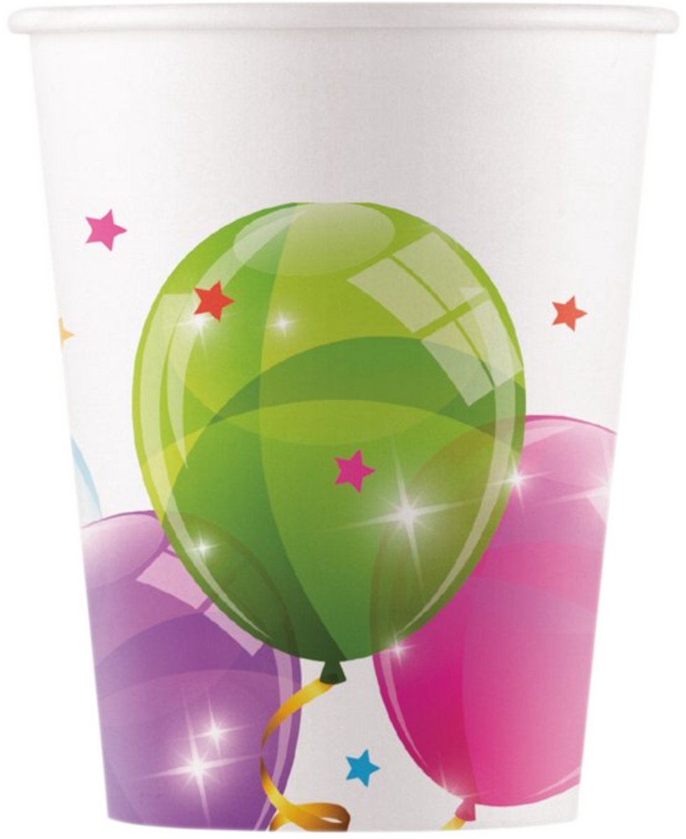 Procos Bekers Ballonnen Junior 200 Ml 8 Cm Karton Wit 8 Stuks
