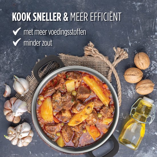 Rosmarino Pour & Cook Snelkookpan - Snelkookpan 4 liter - Pressure Cooker - Snelkookpan inductie - Snelkookpannen - Geschikt voor alle warmtebronnen - RVS