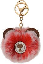 Juleeze Sleutelhanger Pompom Rood Pluche Beer