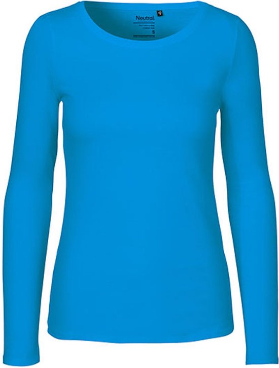 Ladies Long Sleeve T-Shirt met ronde hals Sapphire - XL