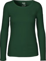 Ladies Long Sleeve T-Shirt met ronde hals Bottle Green - M
