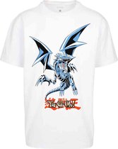 Mister Tee YuGiOh! - Yu-Ghi-Oh Blue Eyes Dragon Heavy Oversize Heren T-shirt - S - Wit