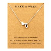 Initiaal Ketting met Letter O Zilverkleurig - Met letter & Hartje! - Naam Ketting Cadeau - Geluksketting op Kaartje - Pax Amare