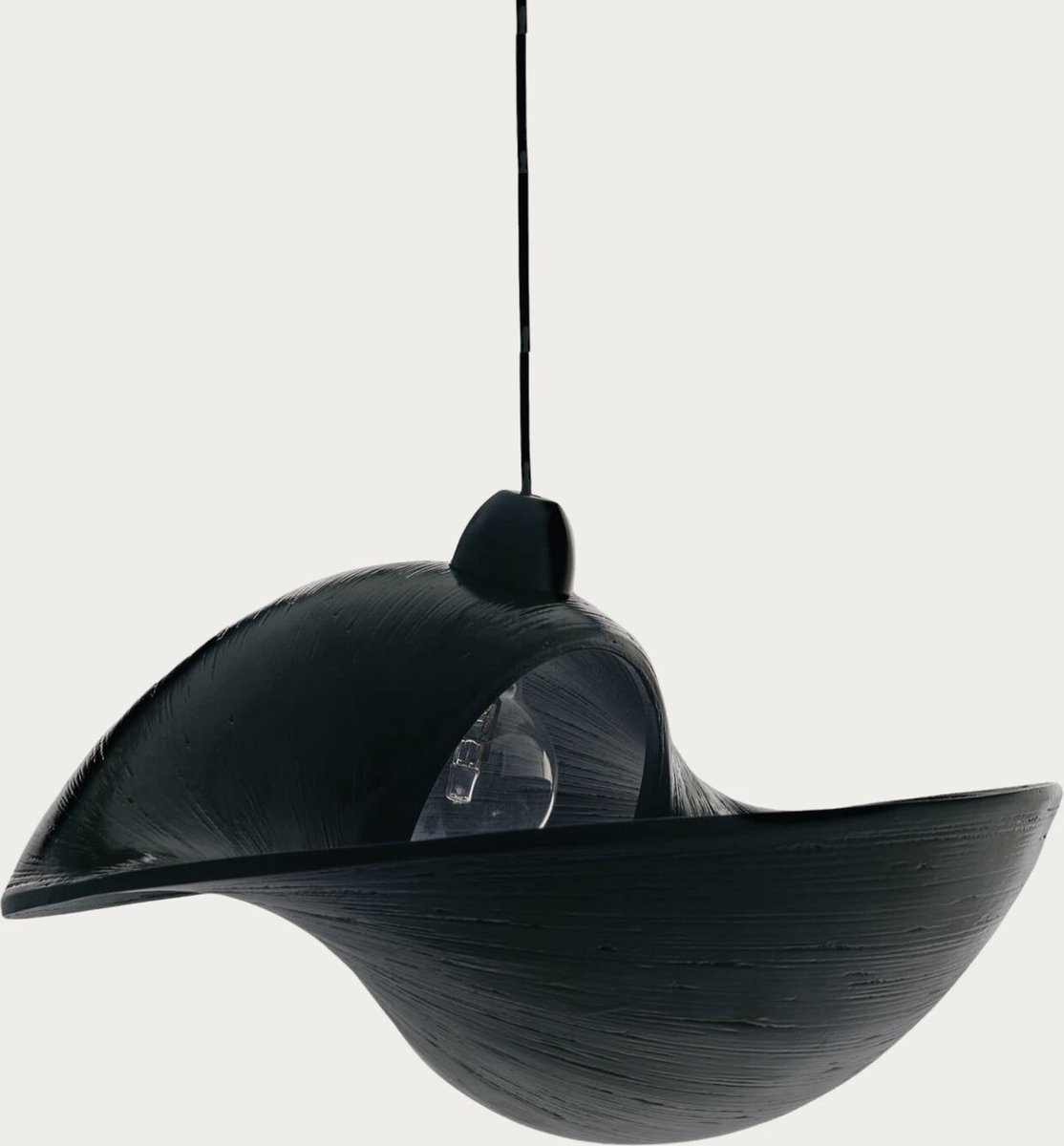 Zwarte bamboo hanglamp | Shell ⌀50cm | Lampenkap