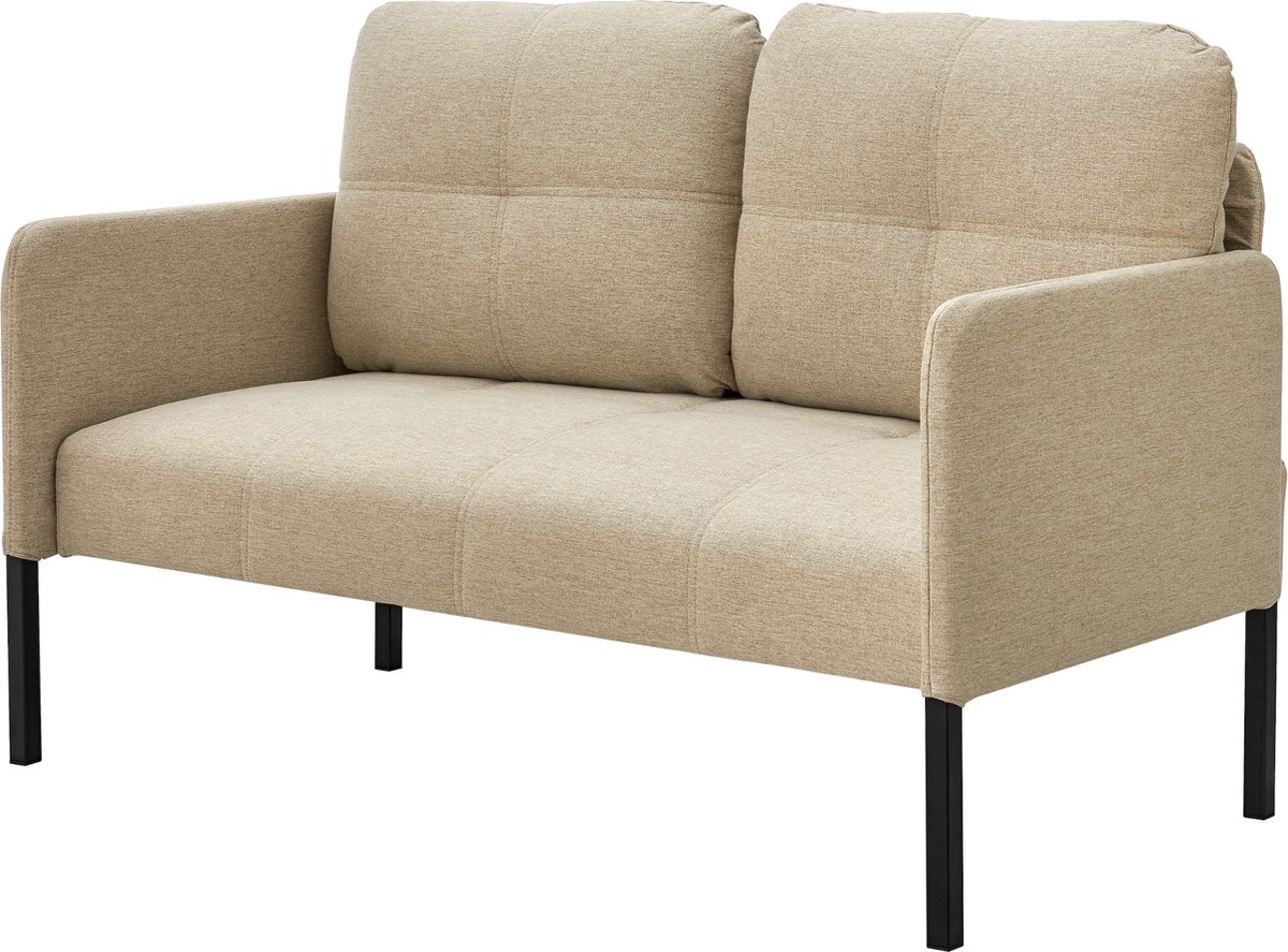 Tweezitsbank Reichling 77x119x69 cm beige en zwart