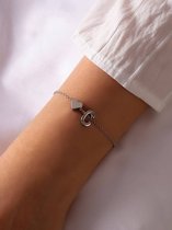 Bracelet Initiale avec Lettre C Argent - Cadeau Bracelet Nom - Bracelet Porte-Bonheur sur Carte - Pax Amare