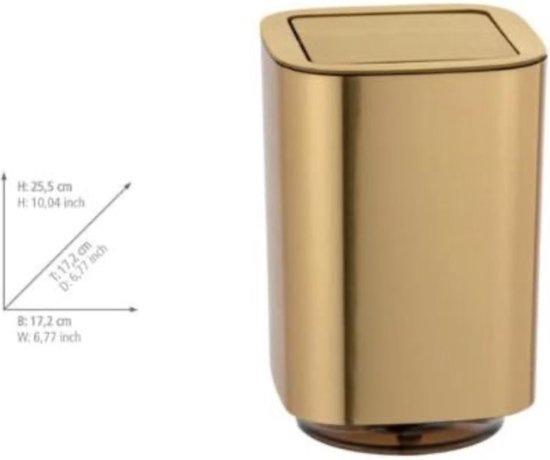 Wenko Afvalemmer Auron 5,5 Liter Goud