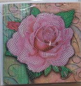 Diamond painting - bloemen kaart - wenskaart voor een gedeelte te painten - Roos