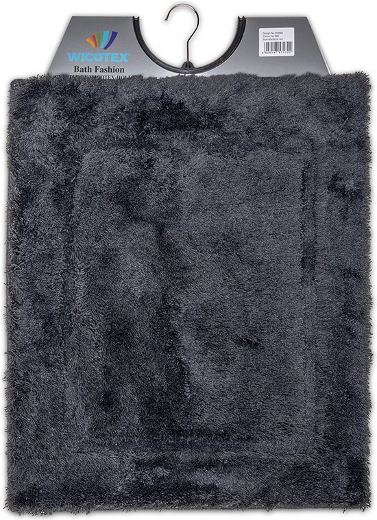 Wicotex-Bidetmat-tapis de toilette-tapis de toilette uni gris-Bas anti-dérapant