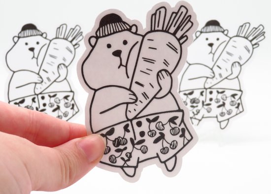 Knuffelende Bever Sticker - Dieren in het Dagelijks Leven | Vera's Arts ...