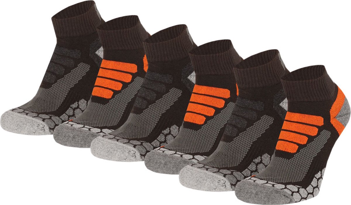 Xtreme Sockswear Quarter Wandelsokken – 6 Paar – Lage Hiking Sokken Unisex – Katoen & Coolmax – Multi Groen
