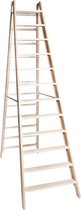 Huishoudtrap 12 treden - Stahoogte 228 cm - Houten trap - Keukentrapje hout - Werktrap - Grenen trap