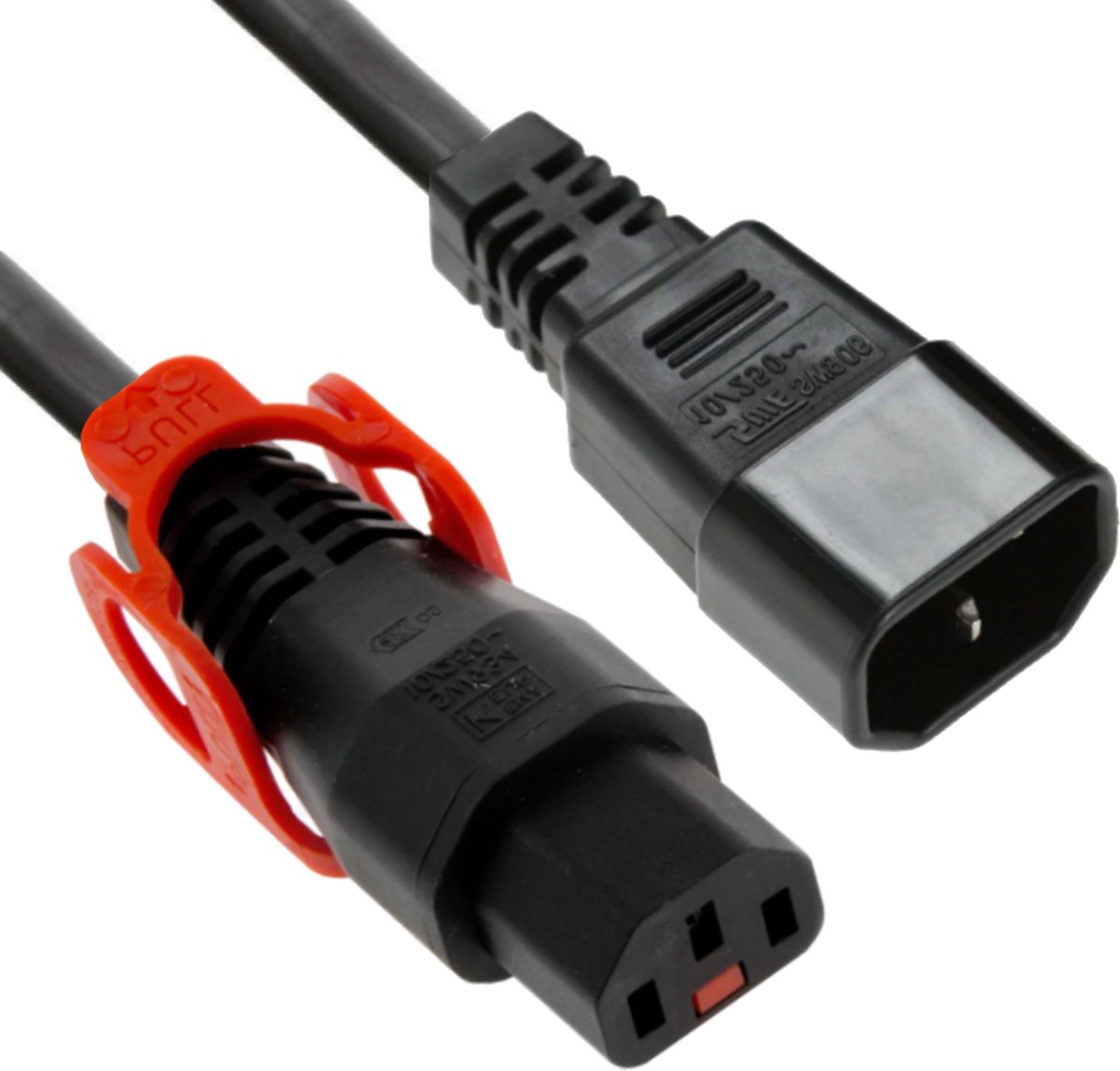 Image of ACT Netsnoer C13 IEC Lock+ - C14 zwart 3 m, PC1527