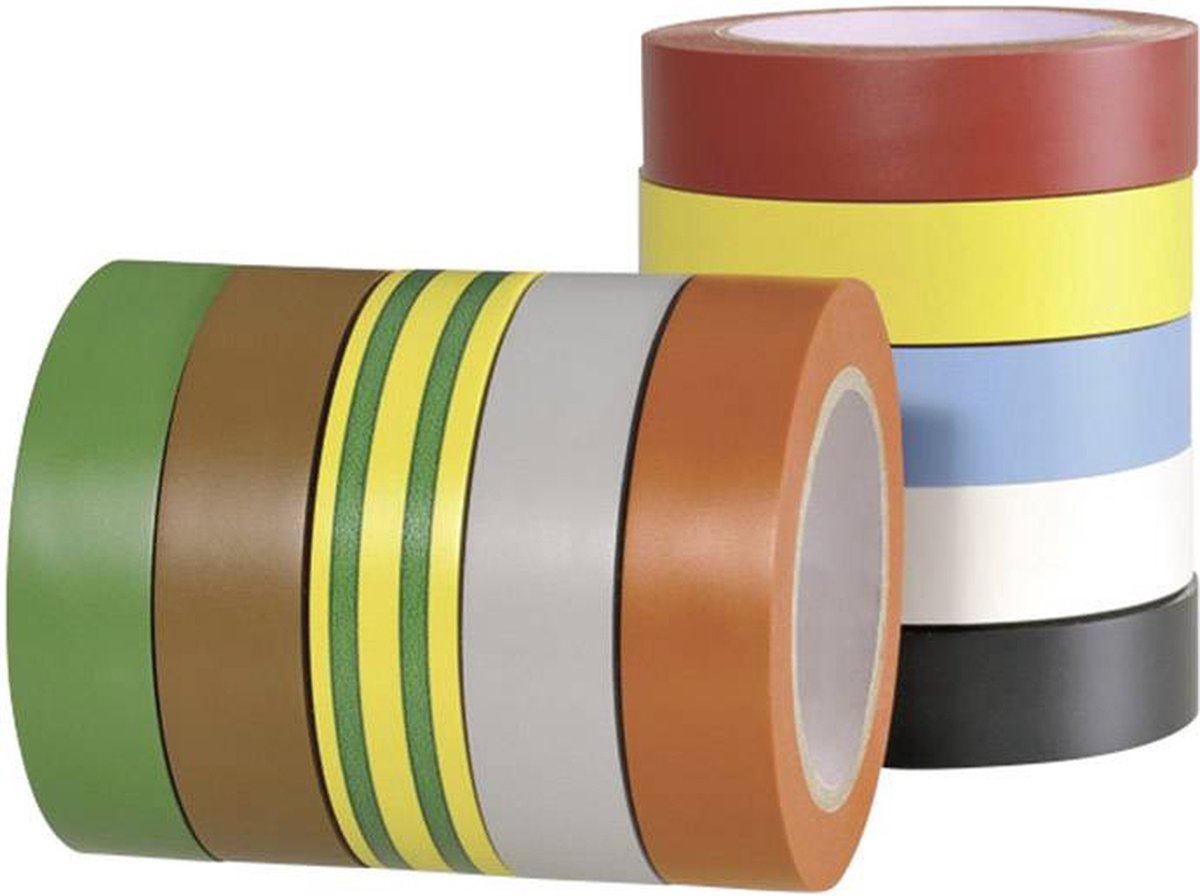 HT Isolatie Tape - 15mm breed - 10 stuks & kleuren - 10 meter per rol