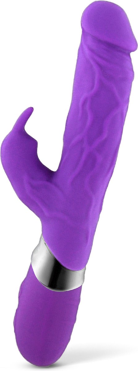 Goedkoopste Yonovo® Dildo Vibrator - Tarzan Rabbit Aders - Seksspeeltjes vrouwen - Clitoris en G-spot stimulator - Paars