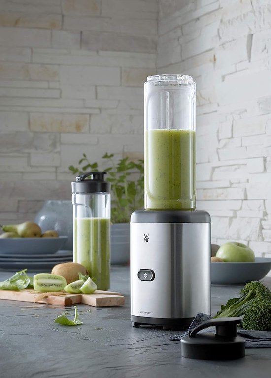 Intelectro Blender - Smoothie-to-go Mixer voor moeiteloze mixen en veelzijdige creaties! - 300W - Plastic Flesje - 4 Roterende Messen - 1 Snelheid - 23 000 Toeren per Minuut - Zilver/Zwart - Levering Sneller dan Aangegeven! van Merkloos — afbeelding 4
