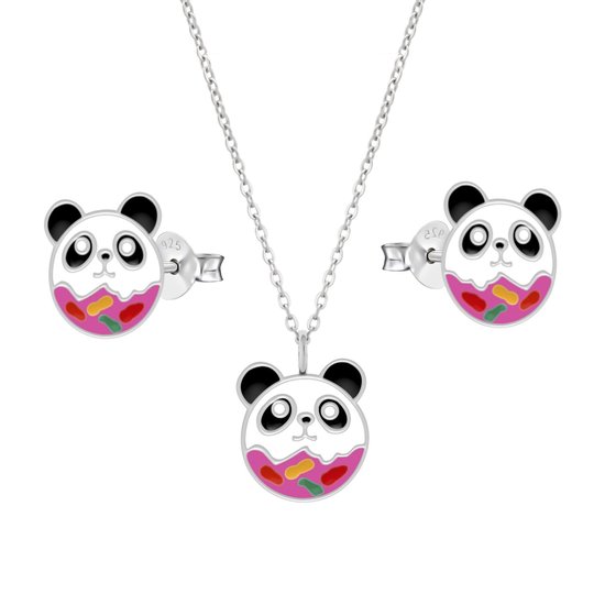 Astuce cadeau fille, Bijoux pour enfants, parure collier et clous  d'oreilles panda