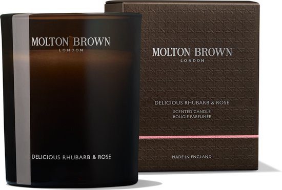 MOLTON BROWN - Delicious Rhubarb & Rose 1 Wick Candle - 190 gr - Geurkaarsen
