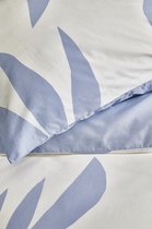 Simple Leaves dekbedovertrek 140x220cm gebroken wit/jeans blauw
