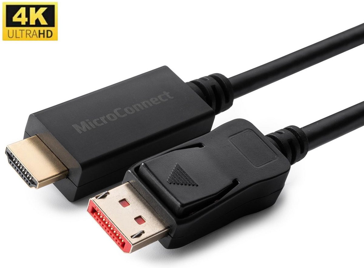 Microconnect MC-DP-HDMI-1004K video kabel adapter 1 m DisplayPort Zwart