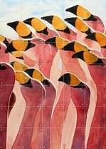 IXXI The Pink Flamingos - Wanddecoratie - Dieren en insecten - 100 x 140 cm