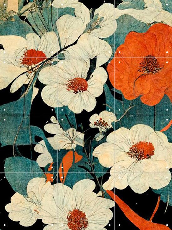 IXXI Fleurs Asiatiques - Décoration murale - Fleurs et Plantes - 60 x 80 cm