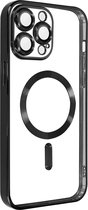 MagSafe Case Geschikt voor Apple iPhone 13 Pro Siliconen Bescherming Camera Chroom Zwart