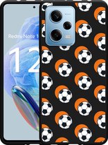 Cazy Hoesje Zwart geschikt voor Xiaomi Redmi Note 12 Pro 5G Soccer Ball Orange