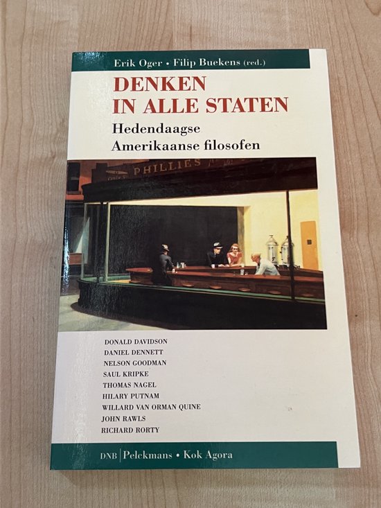 Boekomslag van 'Denken in alle staten' met een schilderij van Edward Hopper, 'Nighthawks'.