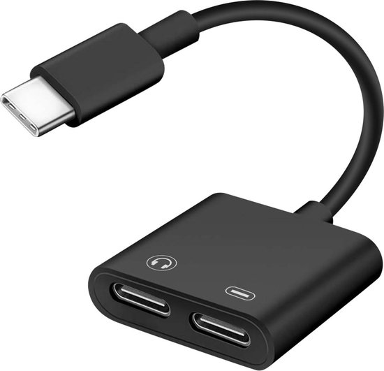 Adaptateur USB-C Mâle vers Double USB-C Femelle Audio et Charge