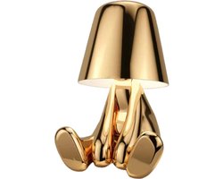 Luxus Bins Brother Tafellamp - Goud - Mr Where - Gouden mannetje - Design - Decoratieve accessoire - Decoratie woonkamer - Decoratie slaapkamer - Decoratie voor op tafel - Decoratieve tafellamp - Woonaccessoire