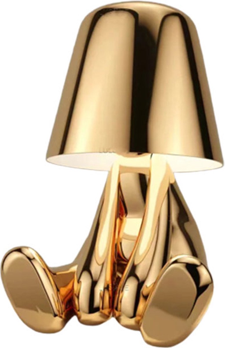 Luxus Bins Brother Tafellamp - Goud - Mr Where - Gouden mannetje - Design - Decoratieve accessoire - Decoratie woonkamer - Decoratie slaapkamer - Decoratie voor op tafel - Decoratieve tafellamp - Woonaccessoire - LUXUS