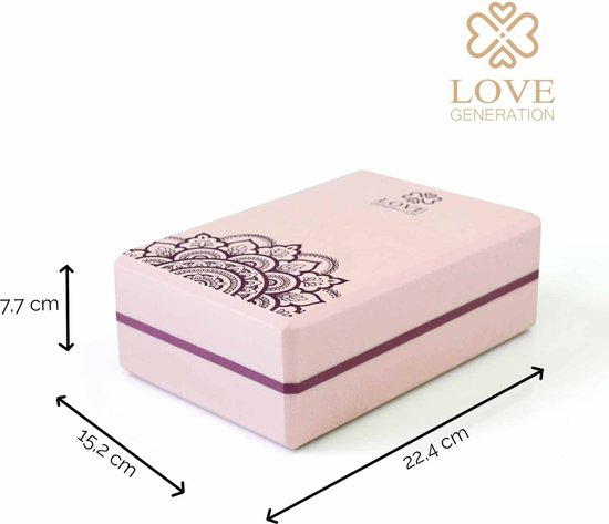 Yogablok - Eva Foam - Mandala - Precious Pink van Pure2Improve — afbeelding 2