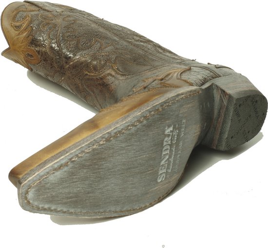 Sendra Bottes pour femmes 9669 Cuervo marron femmes hommes Cowboy Western unisexe Bottes femmes bout pointu talon oblique Look Vintage Cuir véritable taille 44