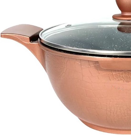 Cheffinger Diamond Line 6-Delige Pannenset Roze - Aluminium Met Antiaanbaklaag - Inductie Geschikt