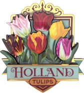 Magneet MDF pretty tulips Holland groen